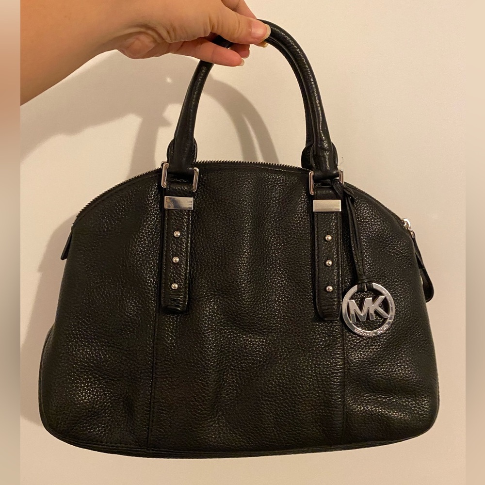 Michael Kors Black Pebbled Leather Satchel